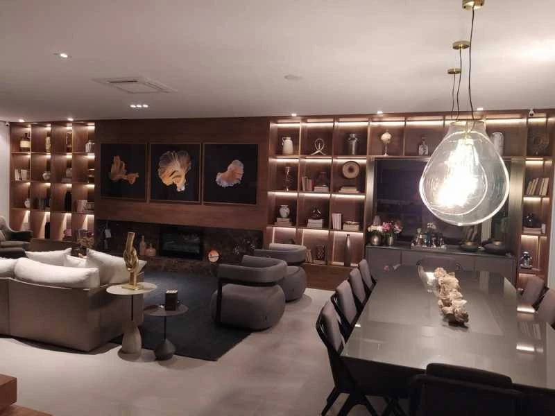 iluminação sala de estar e jantar